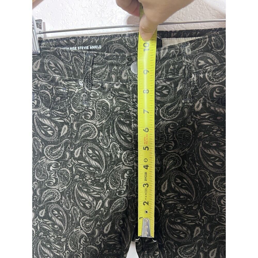 Anthropologie AG 26R High Rise Boho Black Velvet Paisley Pants Skinny - Picture 5 of 12